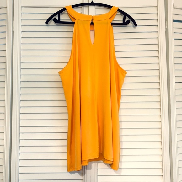 NWT Lane Bryant Yellow Halter Top Keyhole Neckline Tank Top Stretchy Size 22/24 - Picture 3 of 7
